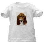 Get This Basset Hound Watercolor White T-Shirt by NANCE
